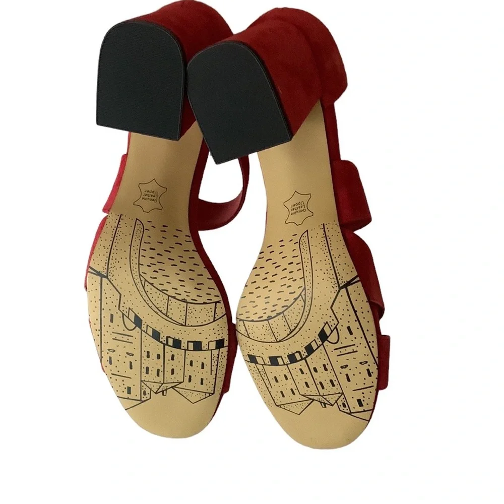 Bella Vita Korrine NWT  heeled sandal, red kidskin leather , size 10W
